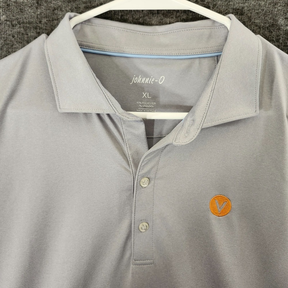 Johnnie-O West Coast Prep Mens XL Gray Ploy/Spandex Polo Shirt Surfer - Picture 9 of 11